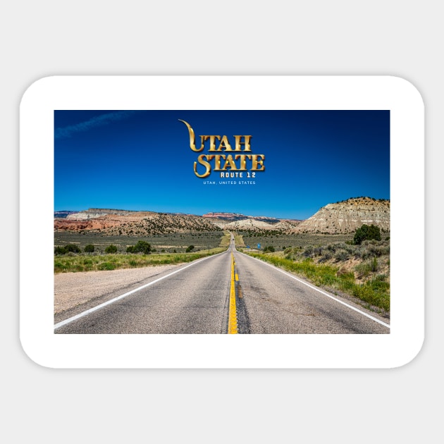 Utah State Route 12 Scenic Drive Sticker by Gestalt Imagery